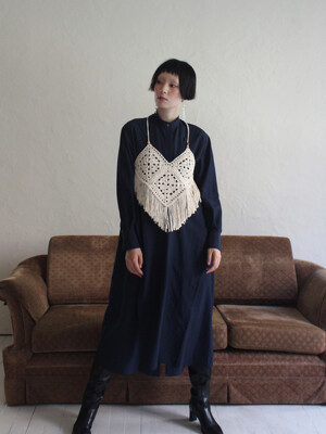 Handmade Crochet Tassel Vest (CREAM)