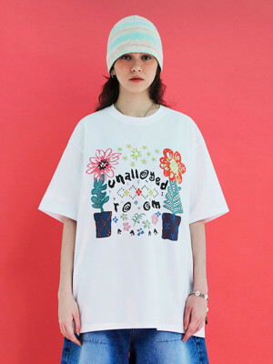 FLOWER ARGYLE T SHIRT / WHITE