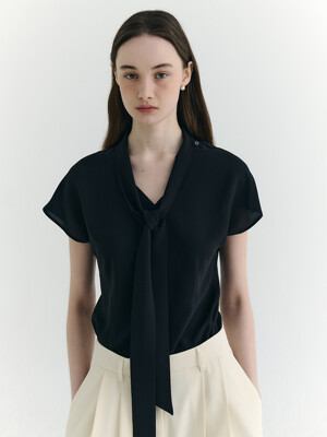 [Drama Signature] Summer Tie-Collar Silky Blouse_3color