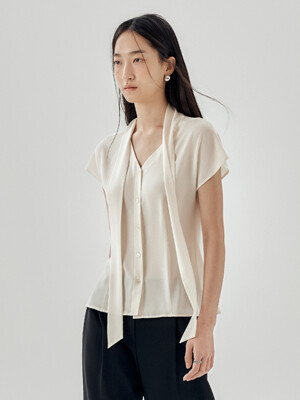 [Drama Signature] Summer Tie-Collar Silky Blouse_3color