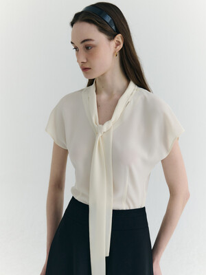 [Drama Signature] Summer Tie-Collar Silky Blouse_3color