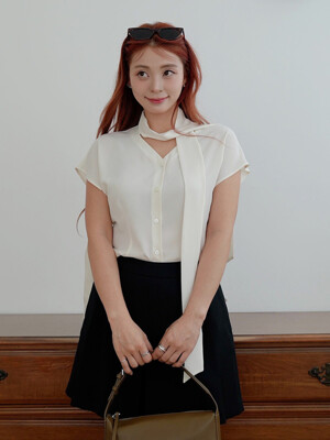 [Drama Signature] Summer Tie-Collar Silky Blouse_3color