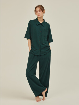 FIRST PAJAMA SET_deep green (women)