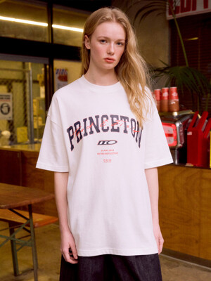 Princeton Overlay Print T-shirt (WHITE CREAM)