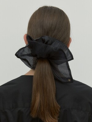 oganza square scrunchie - black