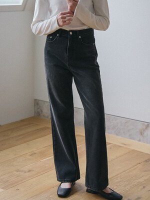 SEMI WIDE DENIM PANTS_BLACK