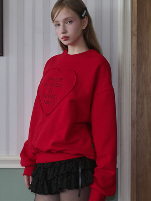 In the heart Sweatshirt [Rose Red]