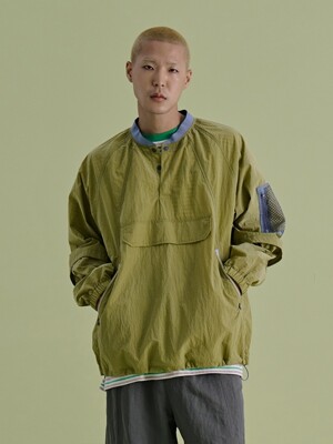 MESH PANELED ANORAK (GREEN)