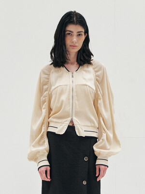 RTR SHEER BOMBER JUMPER _2COLORS