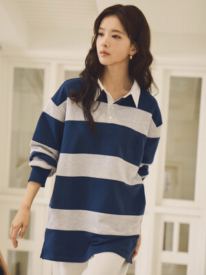 SITP5182 로열 자수 럭비 티셔츠_Blue gray