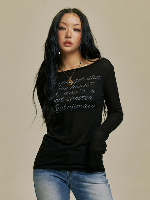 【GILA ARCHIVE】25ss STAR WING SHEER LONG SLEEVE STAR WING SHEER LONG SLEEVE_BK - GILA ARCHIVE | 60% - Asian