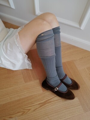 [주문 폭주 3~5일 소요] Carry Barrette See-Through Over Knee Socks