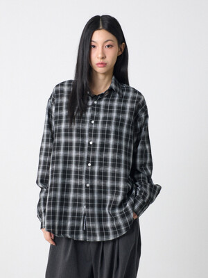 플라넷 체크 셔츠 블랙_Planet Over Fit Check Shirts Black