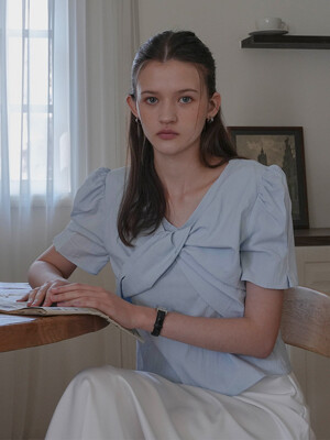Twist Breeze Blouse [Blue]
