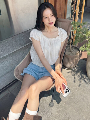 Two-way shirring blouse TISU03BL02_Butter