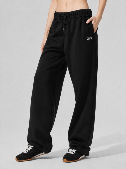 알로 요가 Accolade Straight Leg Sweatpant Black