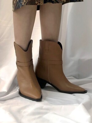 camel acrylic sole cowboy ankle boots