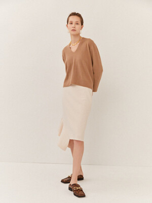 vollide cashmere top_taupe
