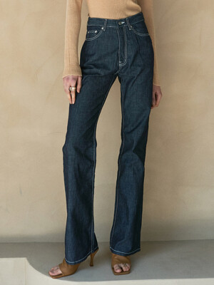 OU637 linen boots cut denim (indigo)