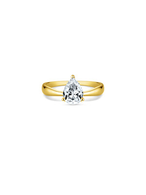 Solitaire Pear ring(yellow gold)