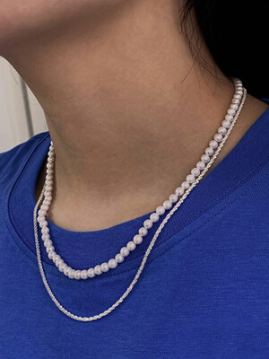 Rough Pearl Basic Necklace 4mm