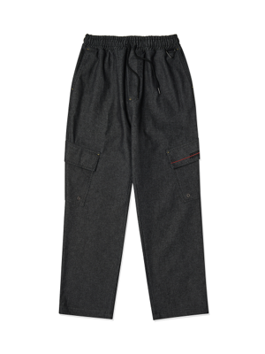 [폴루션] Denim jogger cargo pants (PUNCSPT003_BK)