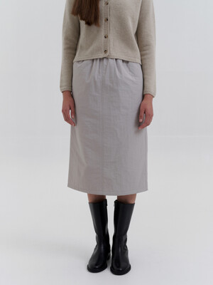 recycle padding skirt-light grey