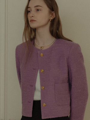 Romantic tweed jacket_Purple