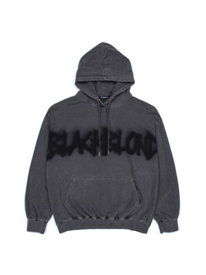 BBD Front Logo Sprayed Custom Pigment Hoodie (Charcoal)