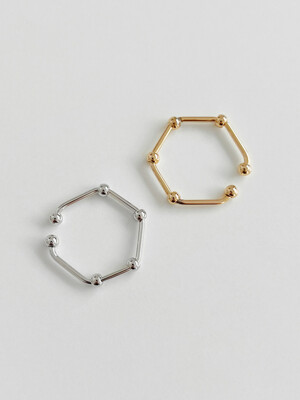 hexagon dot ring (2colors)