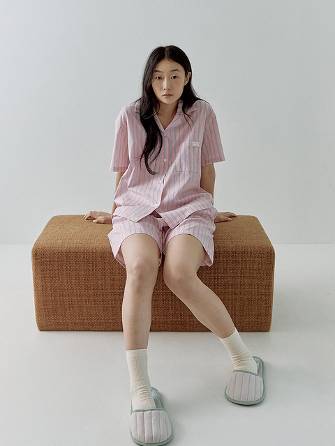 라운지웨어 - 쉐누아파리 (Chez Nous a Paris) - 썸머 무이 파자마 세트 (핑크) #SIZE (1)