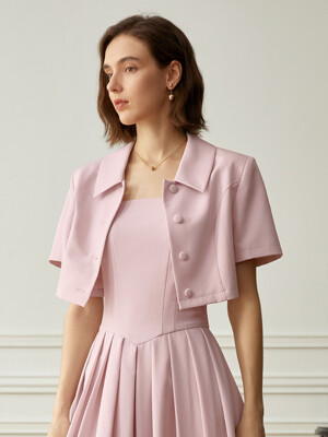 YY_Classic simple button jacket_PINK