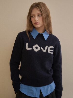 KN4227 Lorraine LOVE round knit_Navy