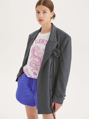 ROSE CORSAGE DOUBLE WOOL JACKET_GREY