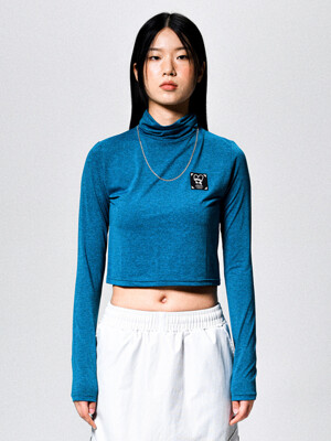 HEART BAND CROP POLONECK (TEAL)