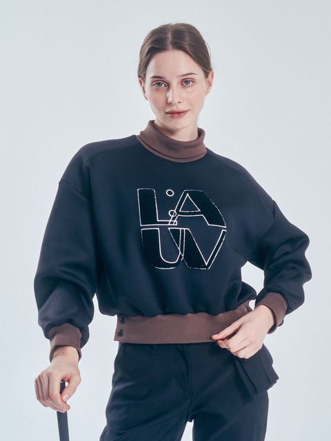 골프 - 라우브 (L:AUV) - L:AUV Boucle Oversized Fit Sweatshirt_BLACK