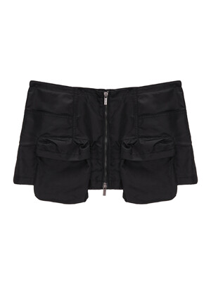 TWO WAY CARGO BELTED SKIRT IN BLACK