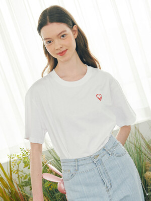 LuluChou Heart T-shirt - WHITE