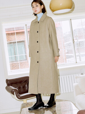 Camel Wool Balmacaan Coat
