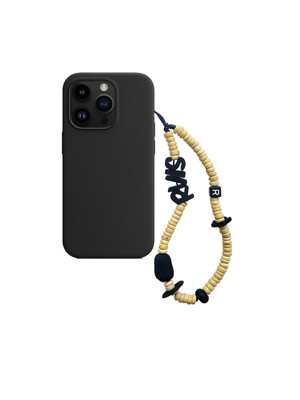 nature beads phone strap yellow