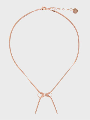 BABY RIBBON CHOKER NECKLACE_PINK GOLD