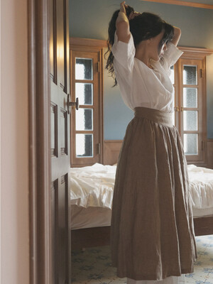 Janna lace-up skirt - vintage brown 잔나 레이스업 스커트 - 빈티지브라운