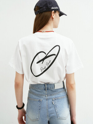 UNISEX HEART D LOGO T-SHIRT OFF WHITE_UDTS4B140OW