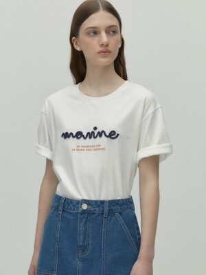 handle embroidery t-shirt - white