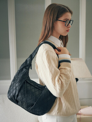 [리퍼브]oval bag - pattern black