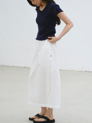 Pigment Long Skirt White