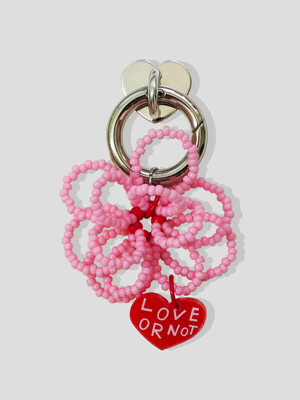 [키링앤톡]Pink Flower Beads Keyirng&Tok