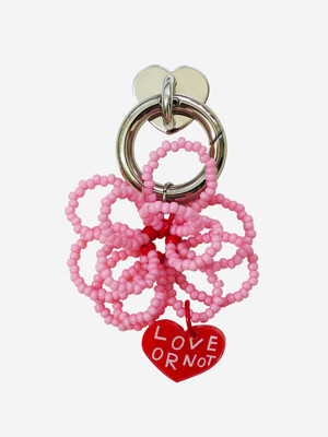 [키링앤톡]Pink Flower Beads Keyirng&Tok