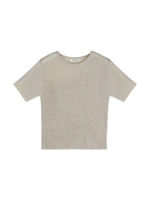 See-Through Round Ribbed Half Knit (Linen)