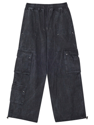 Washing Cotton Cargo Banding Pants Ver.2 Charcoal